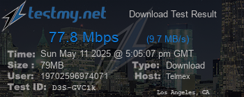Speed Test Result