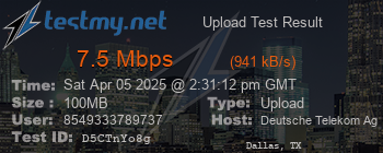 Speed Test Result