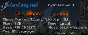 Speed Test Result
