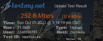 Speed Test Result