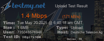 Speed Test Result