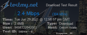 Speed Test Result