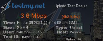 Speed Test Result