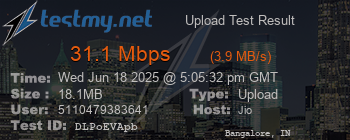 Speed Test Result