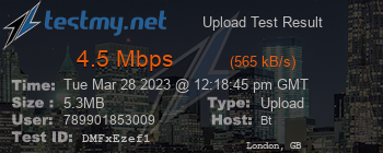 Speed Test Result