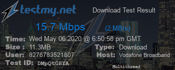 Speed Test Result