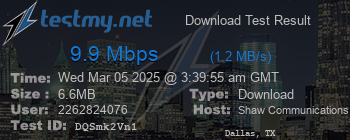 Speed Test Result