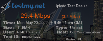 Speed Test Result