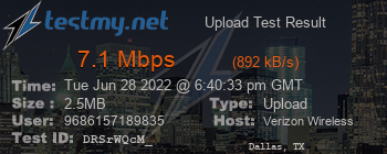 Speed Test Result