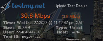 Speed Test Result