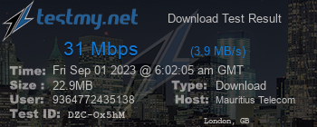Speed Test Result