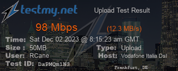 Speed Test Result