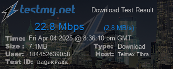 Speed Test Result