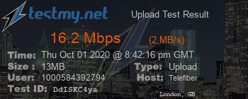 Speed Test Result