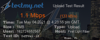 Speed Test Result