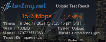 Speed Test Result