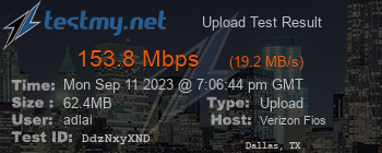 Speed Test Result