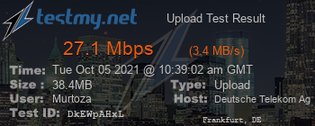 Speed Test Result