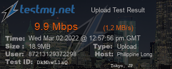 Speed Test Result