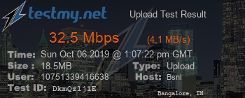 Speed Test Result