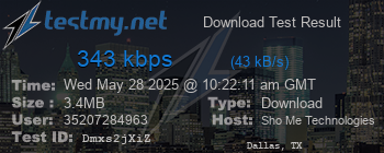 Speed Test Result