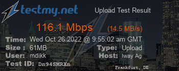 Speed Test Result