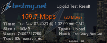 Speed Test Result