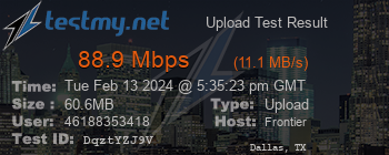 Speed Test Result