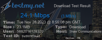 Speed Test Result