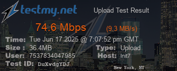 Speed Test Result