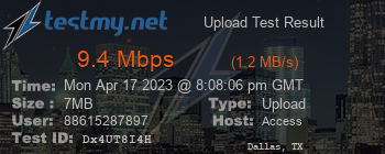 Speed Test Result