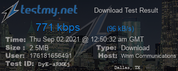 Speed Test Result