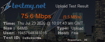 Speed Test Result