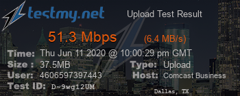 Speed Test Result