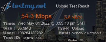 Speed Test Result