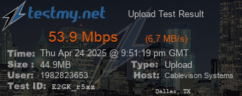 Speed Test Result