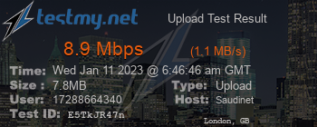 Speed Test Result