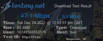 Speed Test Result