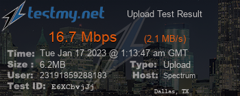 Speed Test Result