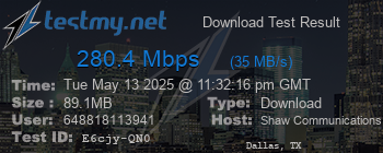 Speed Test Result