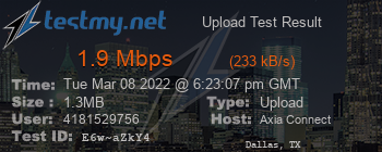 Speed Test Result