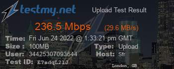 Speed Test Result