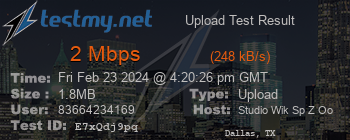Speed Test Result