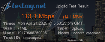 Speed Test Result