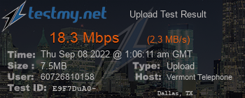 Speed Test Result