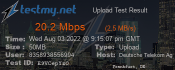 Speed Test Result