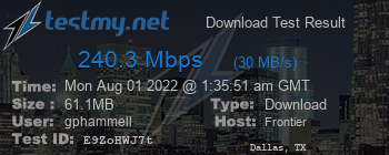 Speed Test Result