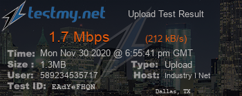 Speed Test Result