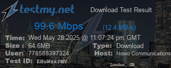 Speed Test Result