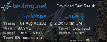 Speed Test Result